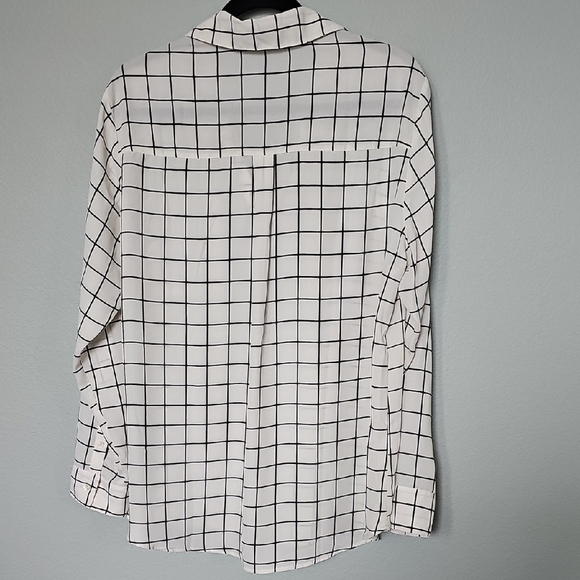 Express Portofino White and Black Windowpane Long Sleeve Button Down Shirt XL - Picture 10 of 10